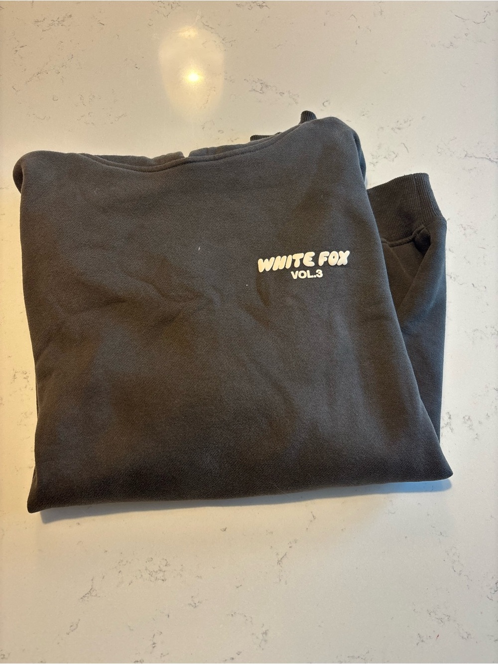White Fox Boutique Black Sweatshirt with White Logo